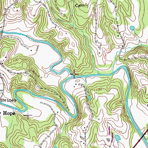 Topographic Map of Little Fisher River, NC