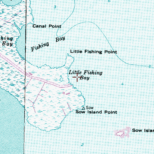 Topographic Map of Little Fishing Bay, NC