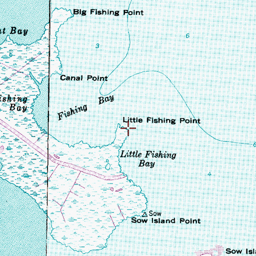 Topographic Map of Little Fishing Point, NC