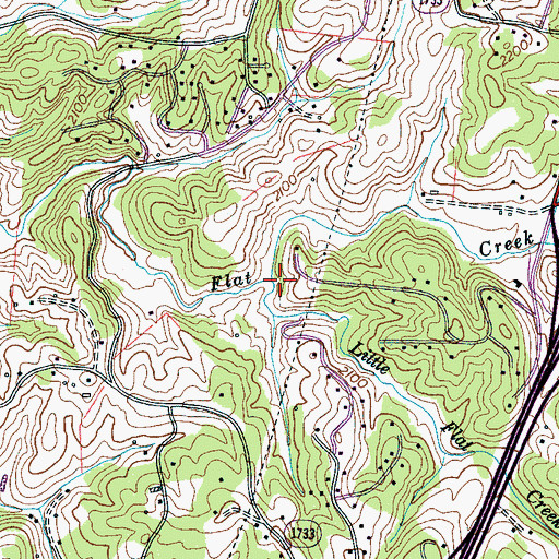 Topographic Map of Little Flat Creek, NC