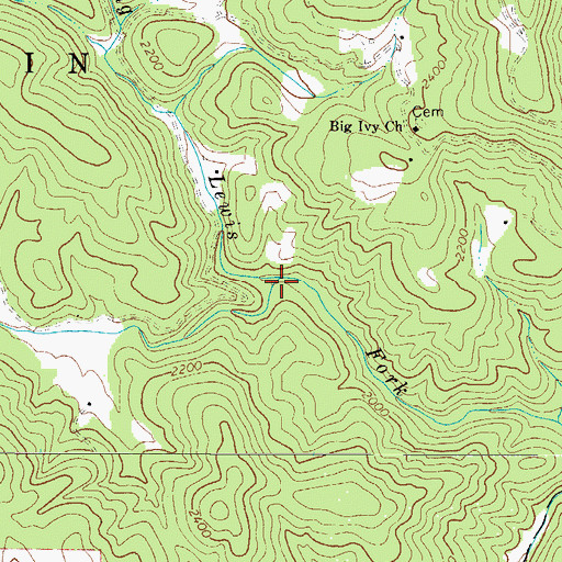 Topographic Map of Little Fork, NC