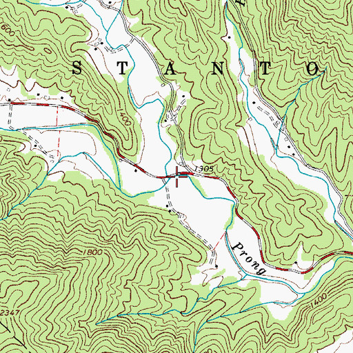 Topographic Map of Little Fork Creek, NC
