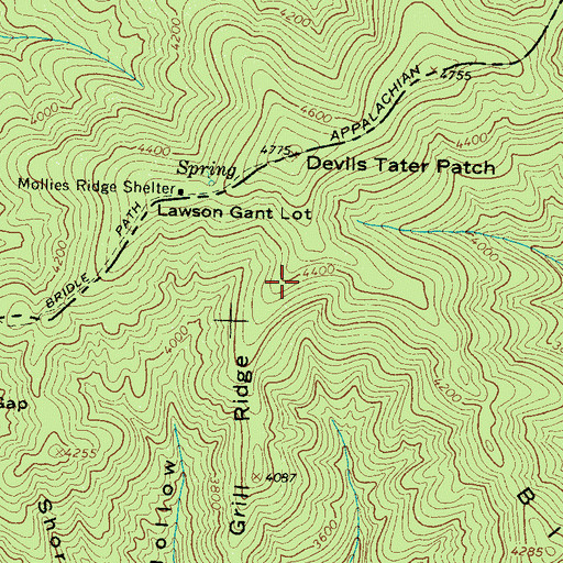 Topographic Map of Little Grill Ridge, NC
