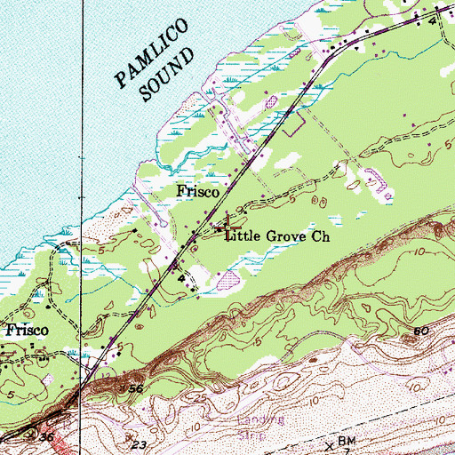 Topographic Map of Little Grove Church, NC