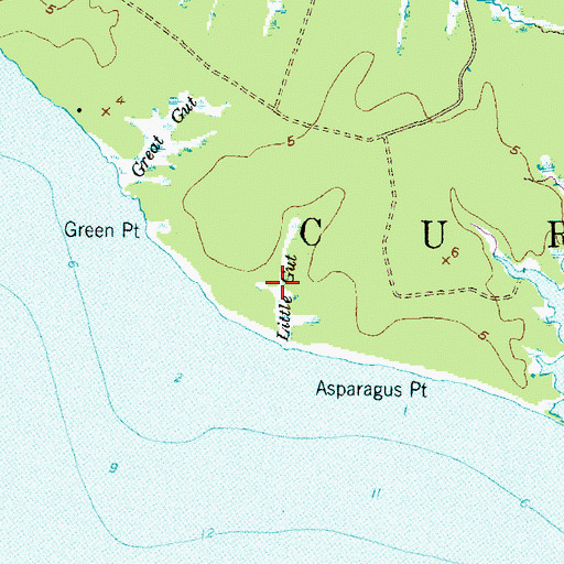 Topographic Map of Little Gut, NC