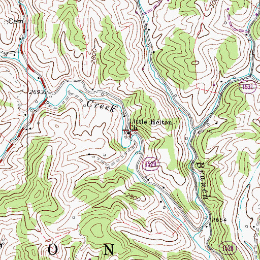Topographic Map of Little Helton Church, NC