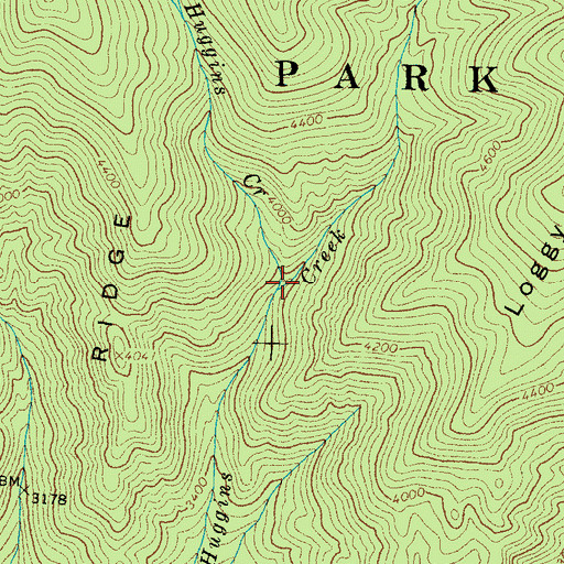 Topographic Map of Little Huggins Creek, NC