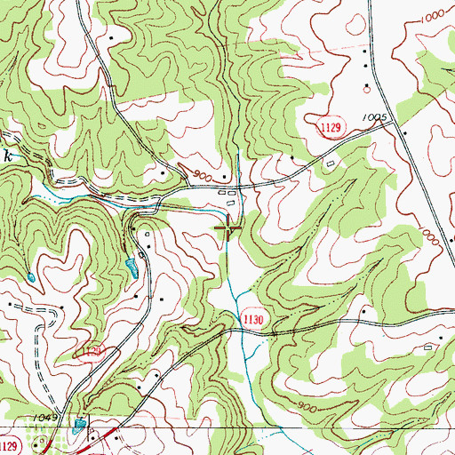 Topographic Map of Little Indian Creek, NC