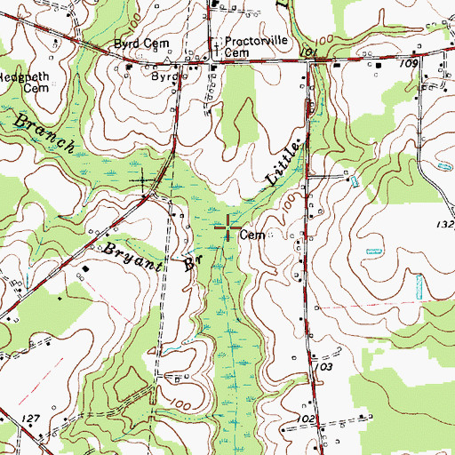 Topographic Map of Little Indian Swamp, NC