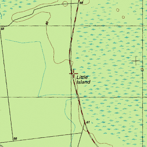 Topographic Map of Little Island, NC