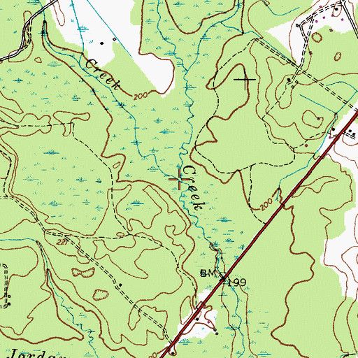 Topographic Map of Little Juniper Creek, NC