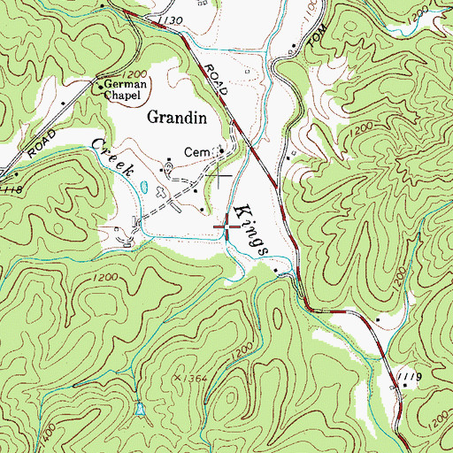 Topographic Map of Little Kings Creek, NC