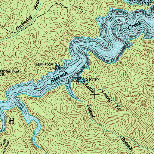 Topographic Map of Little Laurel Branch, NC
