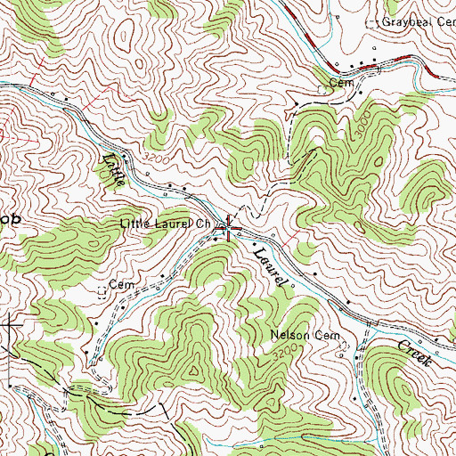 Topographic Map of Little Laurel Church, NC