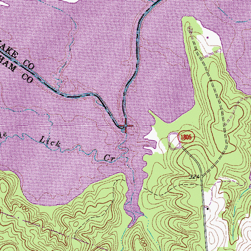 Topographic Map of Little Lick Creek, NC