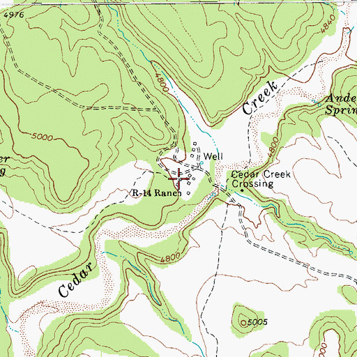 Topographic Map of R-fourteen Ranch, AZ