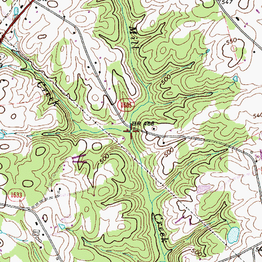 Topographic Map of Little Mill Creek, NC
