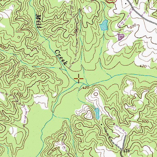 Topographic Map of Little Mill Creek, NC