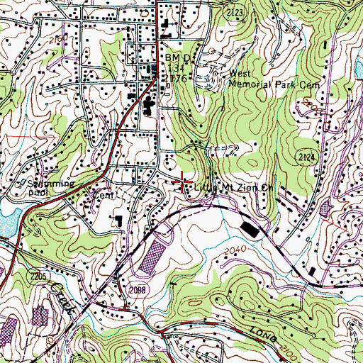 Topographic Map of Little Mount Zion Church, NC