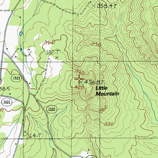Topographic Map of Little Mountain, NC