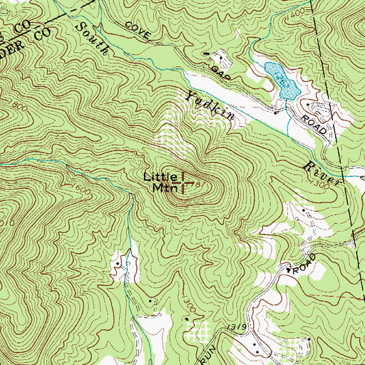 Topographic Map of Little Mountain, NC