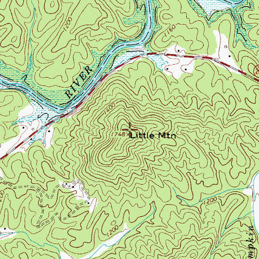 Topographic Map of Little Mountain, NC