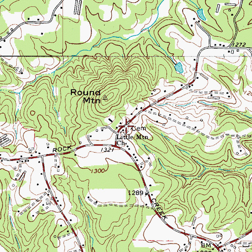 Topographic Map of Little Mountain Church, NC
