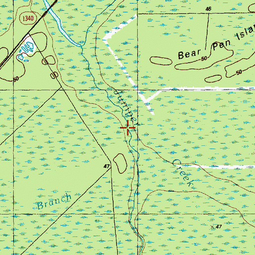 Topographic Map of Little Muddy Branch, NC