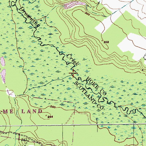 Topographic Map of Little Muddy Creek, NC