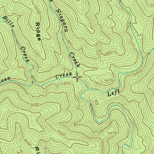 Topographic Map of Little Niagara Creek, NC
