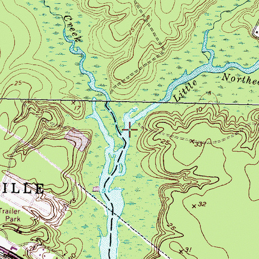 Topographic Map of Little Northeast Creek, NC