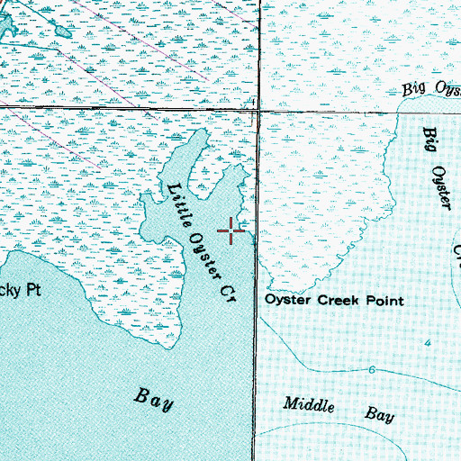 Topographic Map of Little Oyster Creek, NC