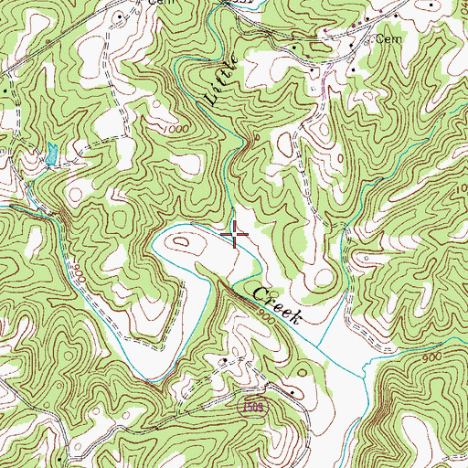 Topographic Map of Little Peters Creek, NC