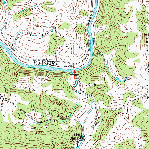 Topographic Map of Little Phoenix Creek, NC