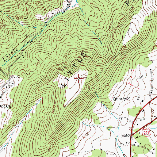 Topographic Map of Little Phoenix Mountain, NC