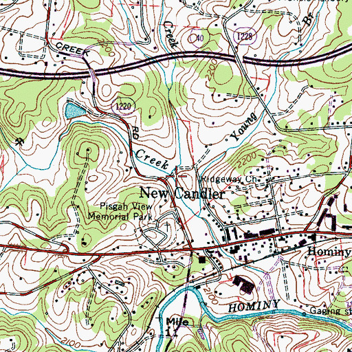 Topographic Map of Little Pole Creek, NC