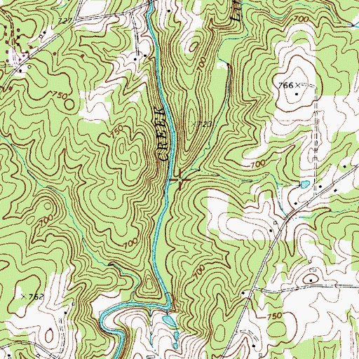 Topographic Map of Little Polecat Creek, NC