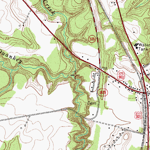 Topographic Map of Little Quankey Creek, NC