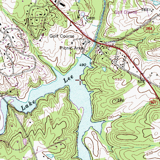 Topographic Map of Little Richardson Creek, NC