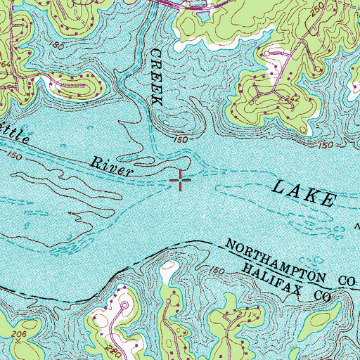 Topographic Map of Little River, NC