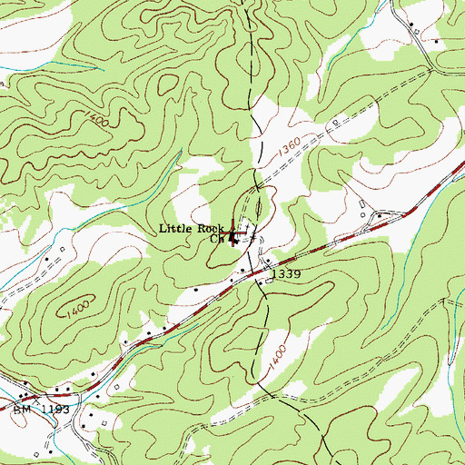 Topographic Map of Little Rock Baptist Church, NC