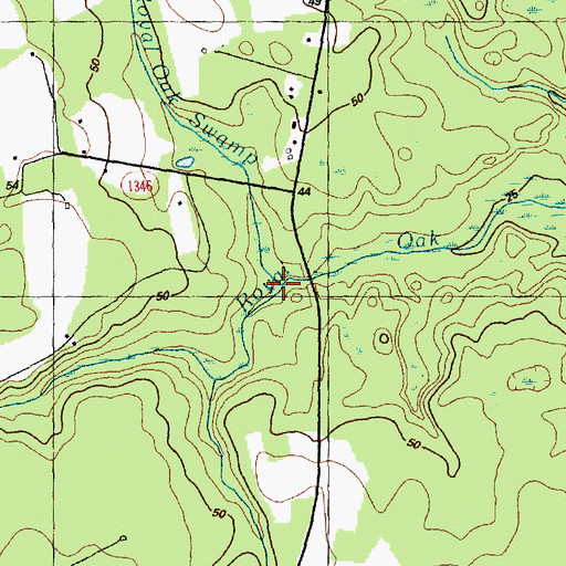 Topographic Map of Little Royal Oak Swamp, NC