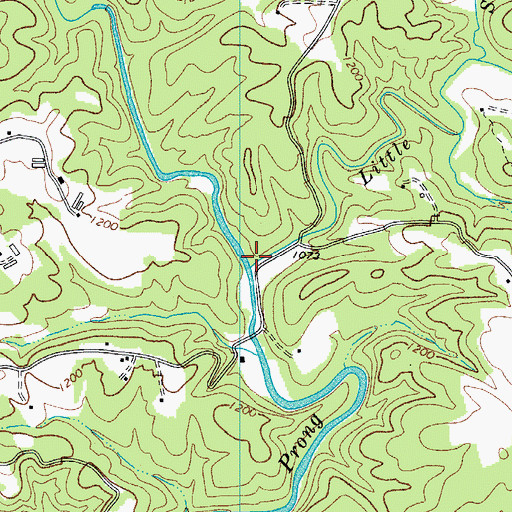 Topographic Map of Little Sandy Creek, NC