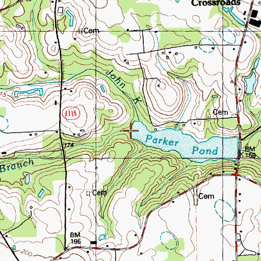 Topographic Map of Little Swamp Branch, NC