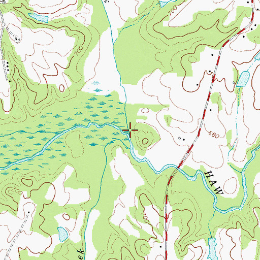 Topographic Map of Little Troublesome Creek, NC