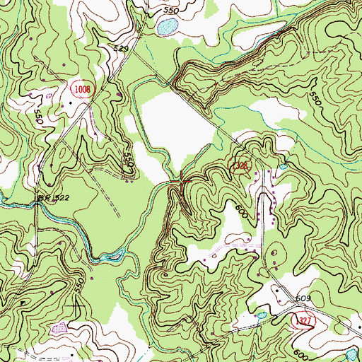 Topographic Map of Little Twelvemile Creek, NC