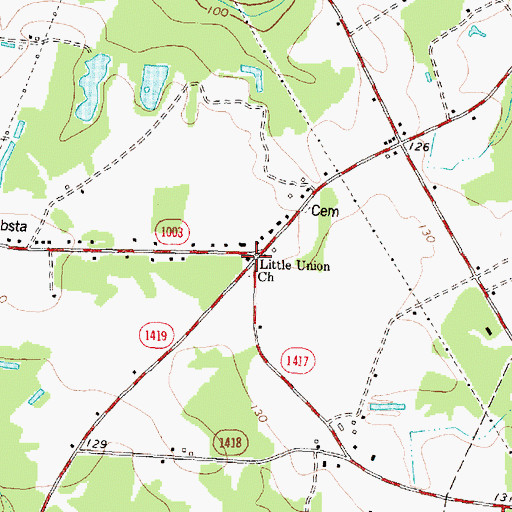 Topographic Map of Little Union Church, NC