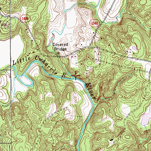 Topographic Map of Little Uwharrie River, NC