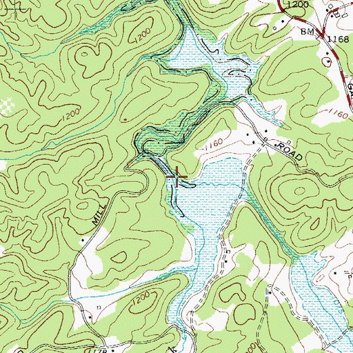 Topographic Map of Little Warrior Creek, NC