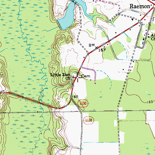 Topographic Map of Little Zion Church, NC